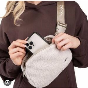 Lolë Ivory Cream Fleece Unisex Belt/Sling or Crossbody Bag